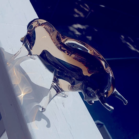 GLASS BULL 🐂 VINTAGE 42 years old heavy weight mint! One flaw I pointed out 🐂 - Picture 3 of 14